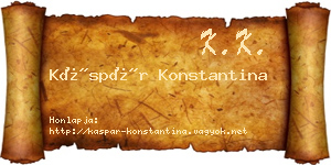Káspár Konstantina névjegykártya